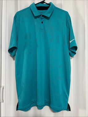 Nike Golf Dri-FIT Jacquard Polo Shirt Turquoise/Teal, Size XL